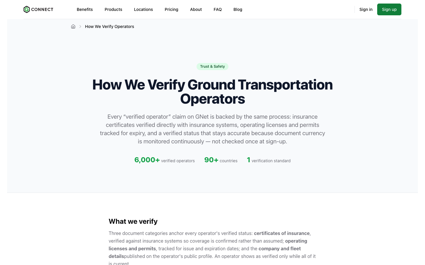 How We Verify Ground Transportation Operators: the page behind every verified-operator claim