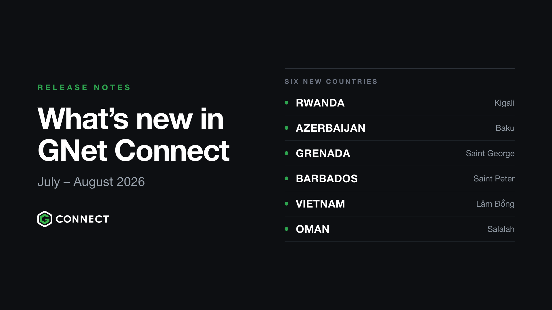 What’s new in GNet Connect: July and August 2026